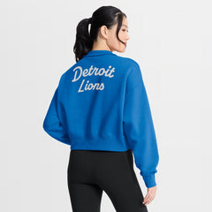 Detroit Lions Women's Phoenix Fleece Quarter-Zip Sweatshirt Blue - Nike