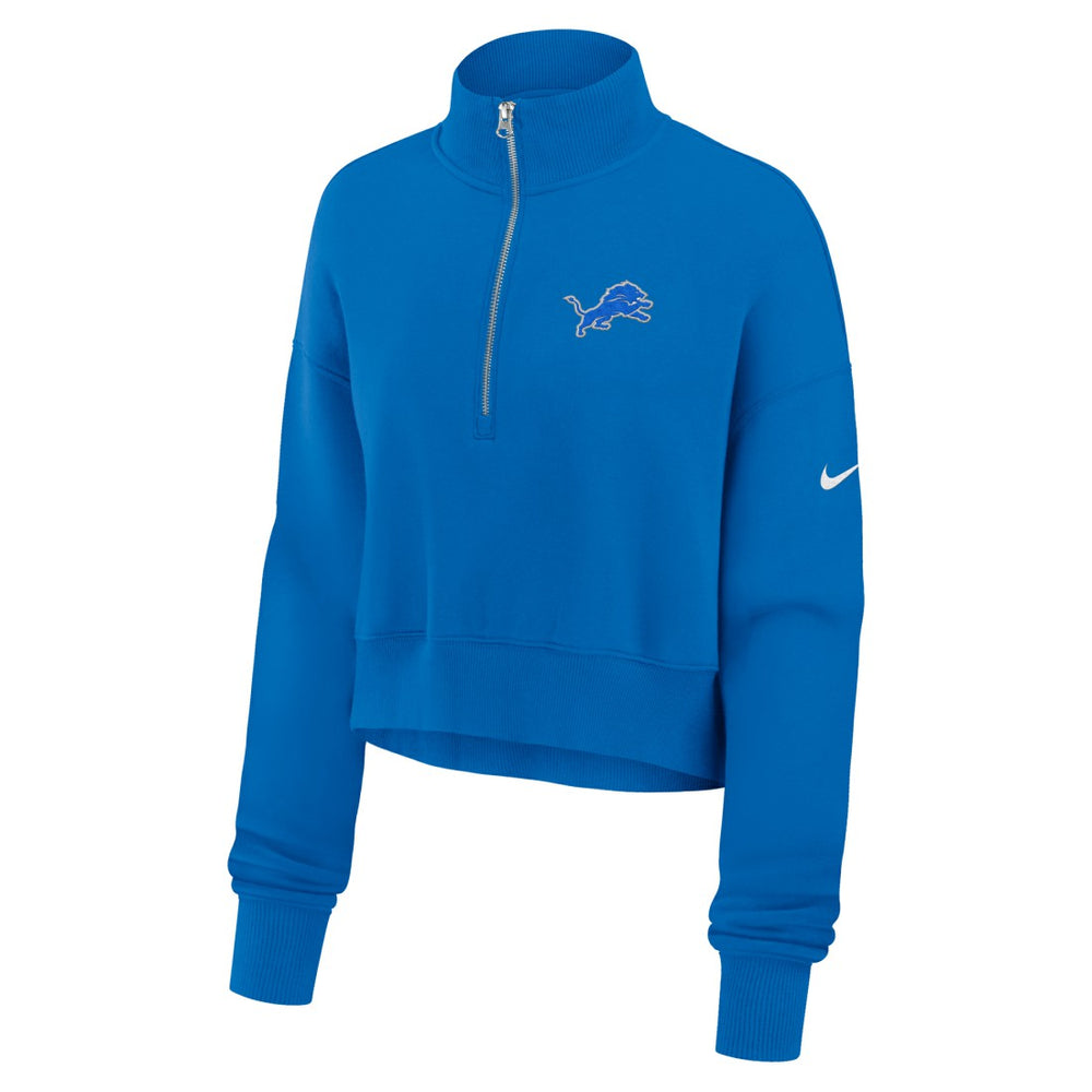 Detroit Lions Women's Phoenix Fleece Quarter-Zip Sweatshirt Blue - Nike