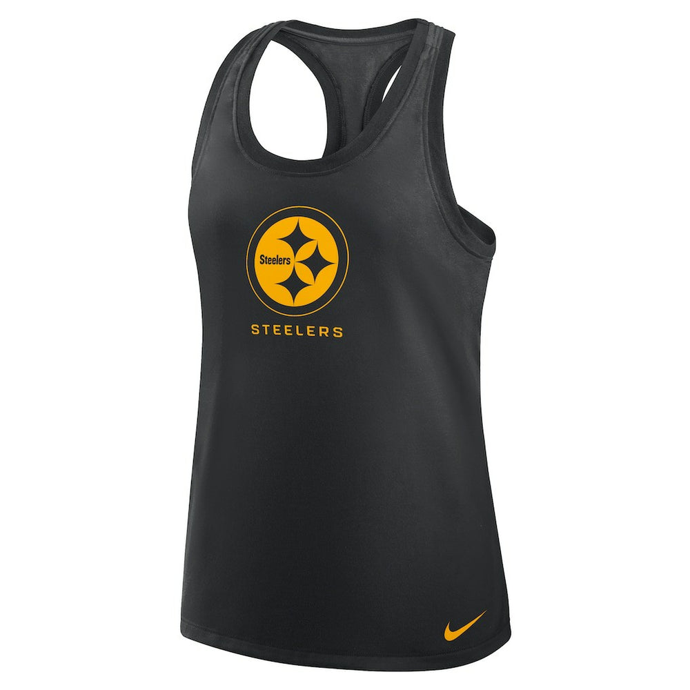 Pittsburgh Steelers Women's Hurry Up Tri-Blend Dri-FIT Tank Top Black - Nike