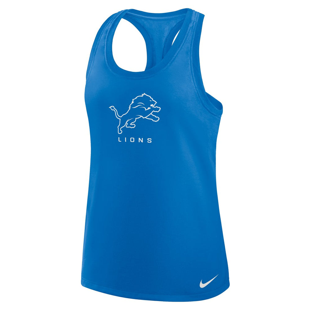 Detroit Lions Women's Hurry Up Tri-Blend Dri-FIT Tank Top Blue - Nike