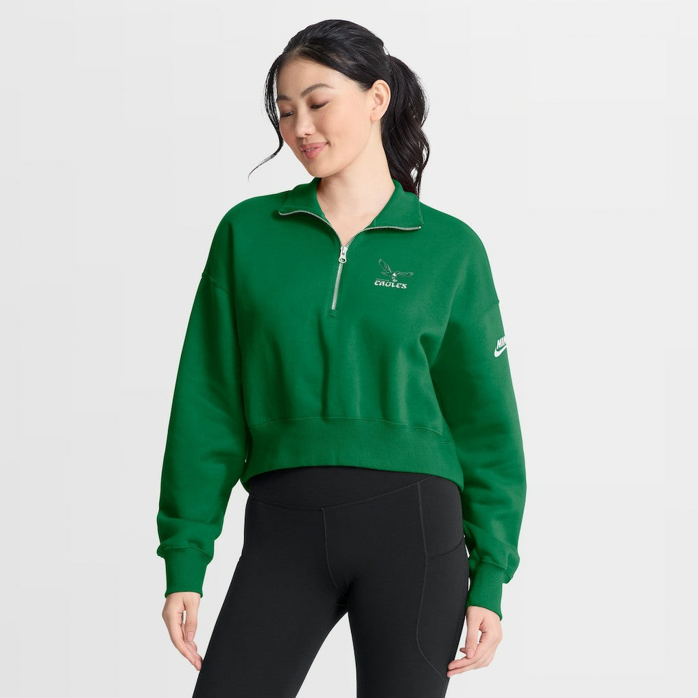Philadelphia Eagles Women's Phoenix Fleece Quarter-Zip Sweatshirt Kelly Green - Nike
