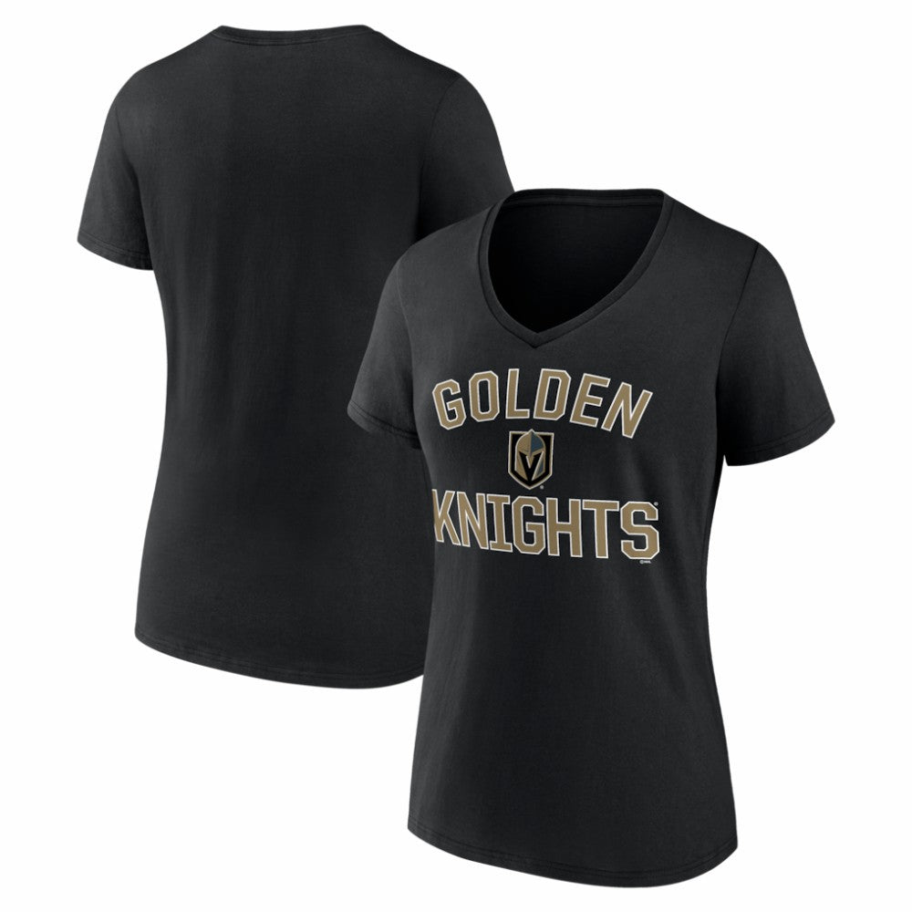 Vegas Golden Knights Logo Athletic Women's Arch Victory V-Neck T-Shirt Black