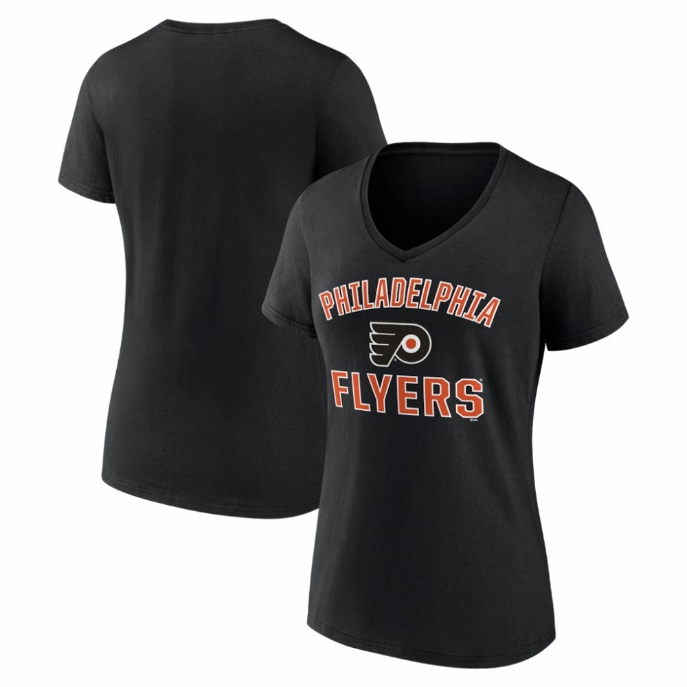 Philadelphia Flyers - Logo Athletic Women's Arch Victory V-Neck T-Shirt Black