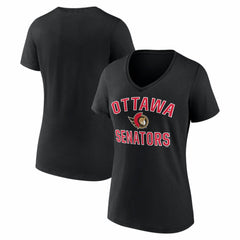 Ottawa Senators - Logo Athletic Women's Arch Victory V-Neck T-Shirt Black
