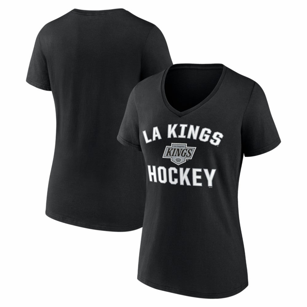 Los Angeles Kings - Logo Athletic Women's Arch Victory V-Neck T-Shirt Black
