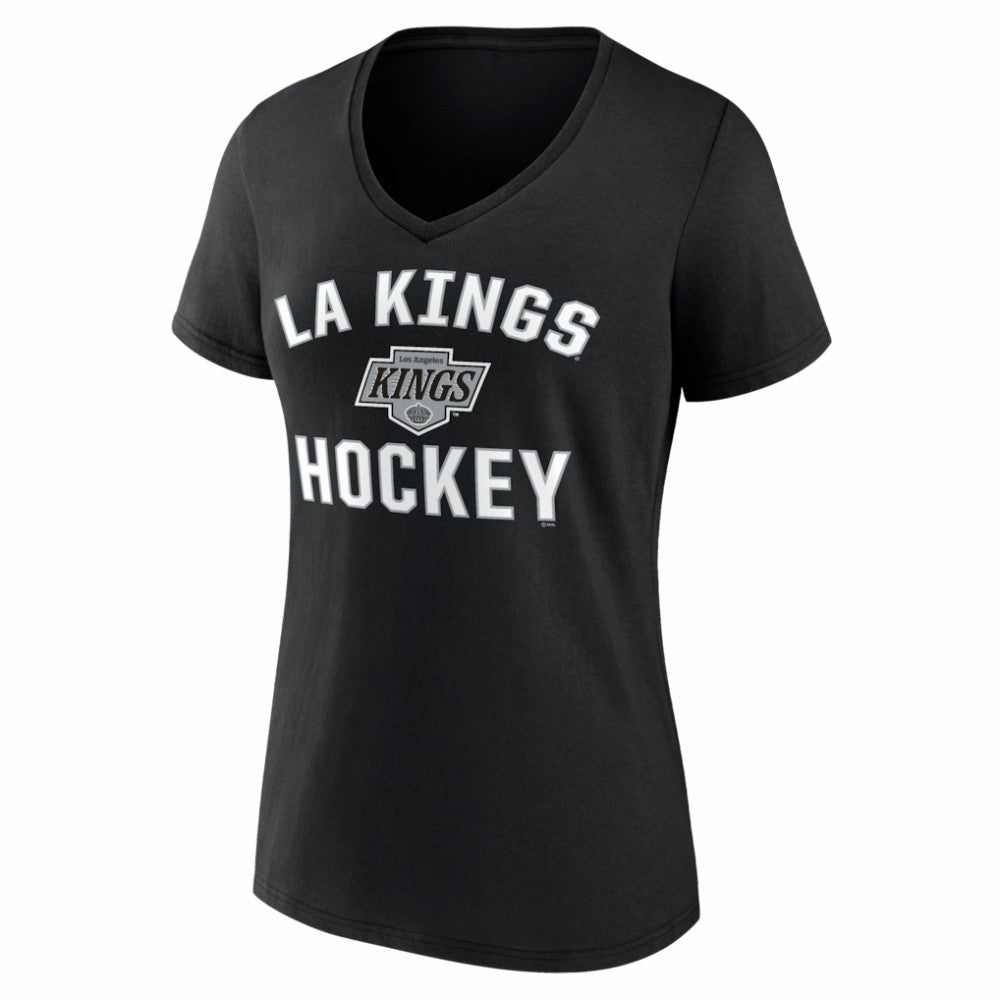 Los Angeles Kings - Logo Athletic Women's Arch Victory V-Neck T-Shirt Black