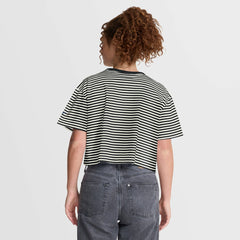 Detroit Lions Women's Striped Cropped T-Shirt Black/Cream - Nike
