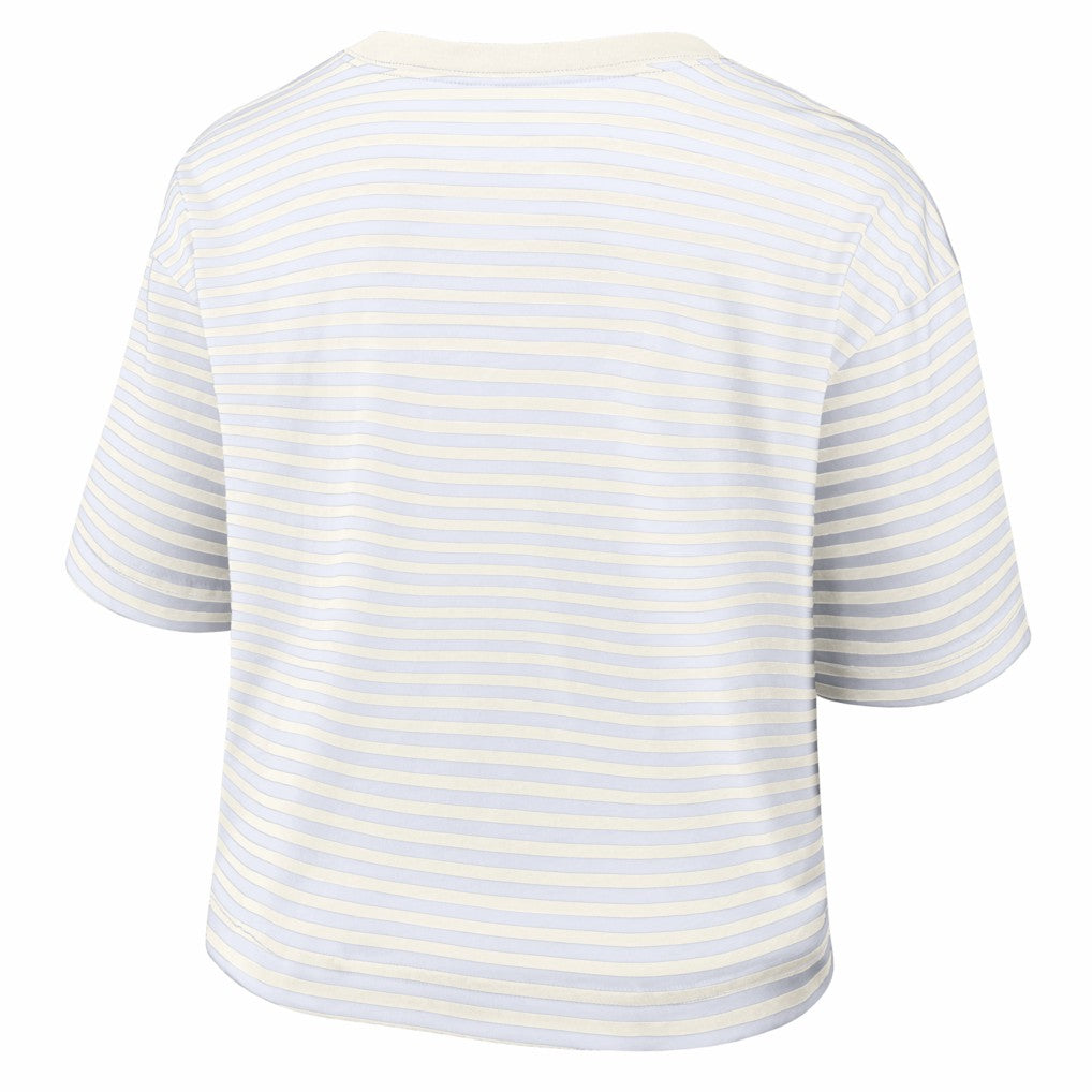 Buffalo Bills Women's Striped Cropped T-Shirt White/Cream - Nike