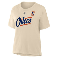 Connor McDavid Edmonton Oilers - Fanatics Women's Alternate Name & Number T-Shirt Beige