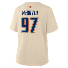 Connor McDavid Edmonton Oilers - Fanatics Women's Alternate Name & Number T-Shirt Beige