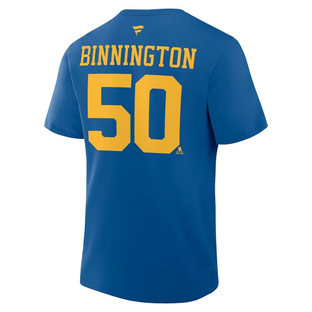 Jordan Binnington St. Louis Blues - Fanatics Authentic Stack Name & Number T-Shirt Blue