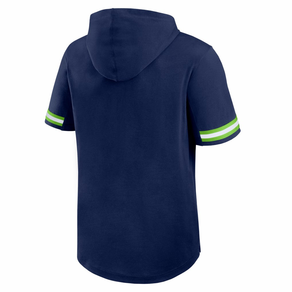 Seattle Seahawks Optimal Play Short Sleeve Hooded T-Shirt College Navy - Fanatics