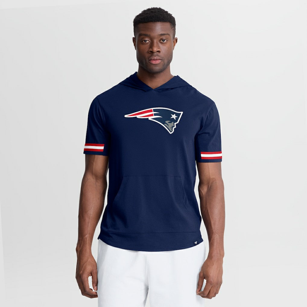 New England Patriots Optimal Play Short Sleeve Hooded T-Shirt Navy - Fanatics