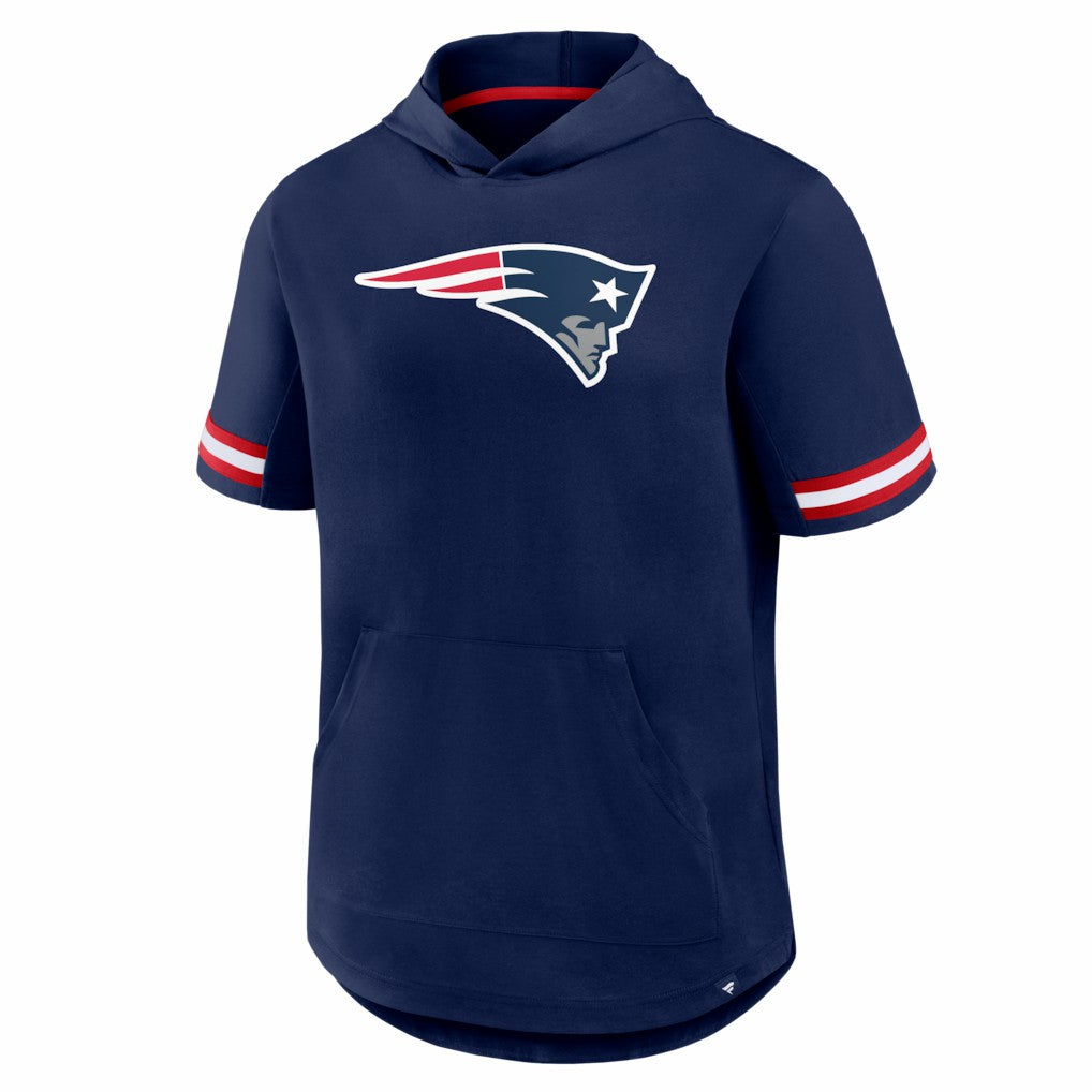 New England Patriots Optimal Play Short Sleeve Hooded T-Shirt Navy - Fanatics