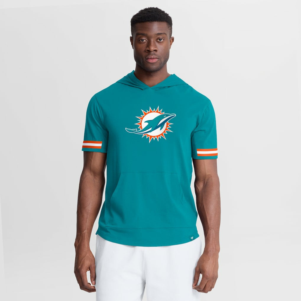 Miami Dolphins Optimal Play Short Sleeve Hooded T-Shirt Aqua - Fanatics