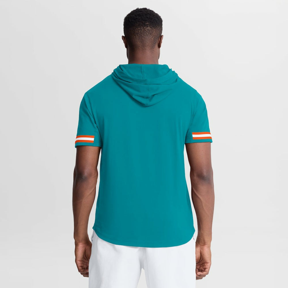 Miami Dolphins Optimal Play Short Sleeve Hooded T-Shirt Aqua - Fanatics