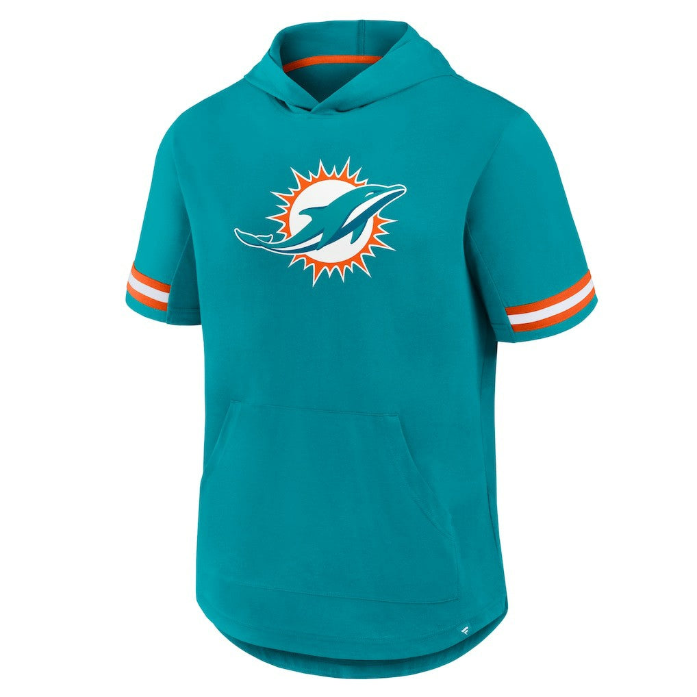 Miami Dolphins Optimal Play Short Sleeve Hooded T-Shirt Aqua - Fanatics
