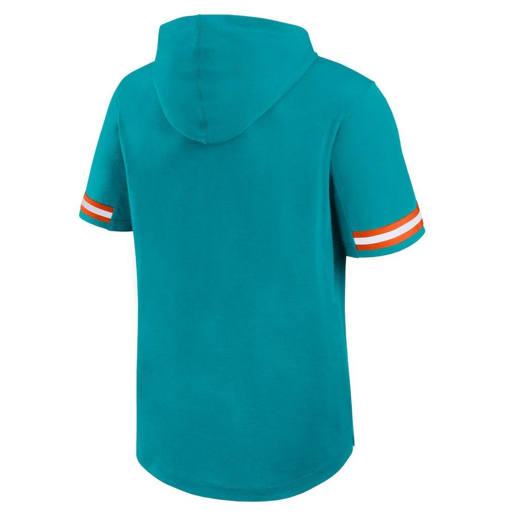 Miami Dolphins Optimal Play Short Sleeve Hooded T-Shirt Aqua - Fanatics