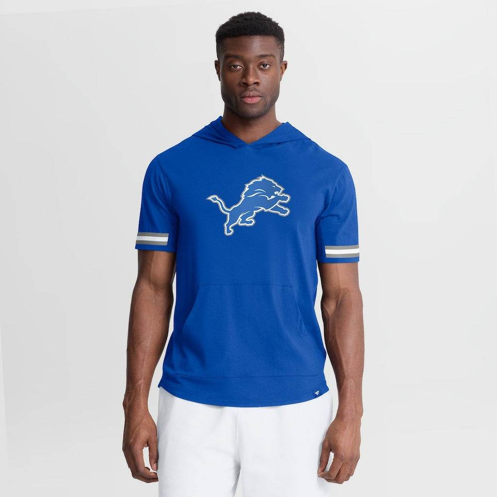 Detroit Lions Optimal Play Short Sleeve Hooded T-Shirt Blue - Fanatics