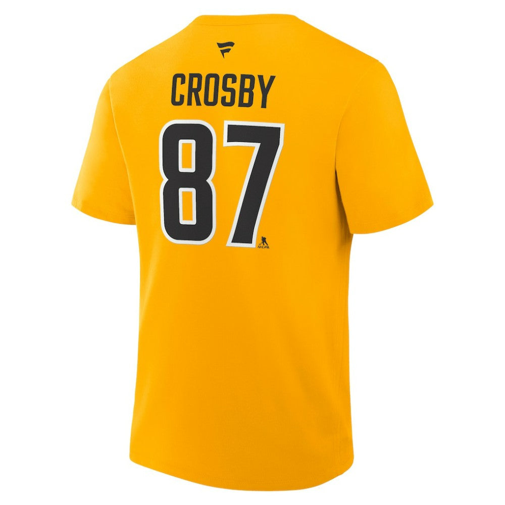 Sidney Crosby Pittsburgh Penguins Fanatics Authentic Stack Name & Number T-Shirt Gold