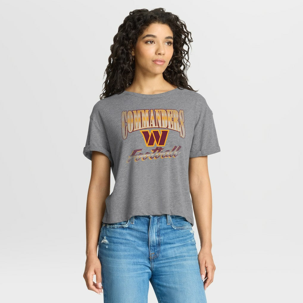 Washington Commanders Women's Overplayed Tribute Tri-Blend Boxy T-Shirt Heather Gray - Fanatics