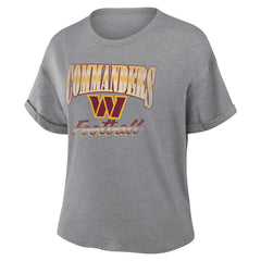 Washington Commanders Women's Overplayed Tribute Tri-Blend Boxy T-Shirt Heather Gray - Fanatics