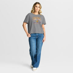 Minnesota Vikings Women's Overplayed Tribute Tri-Blend Boxy T-Shirt Heather Gray - Fanatics