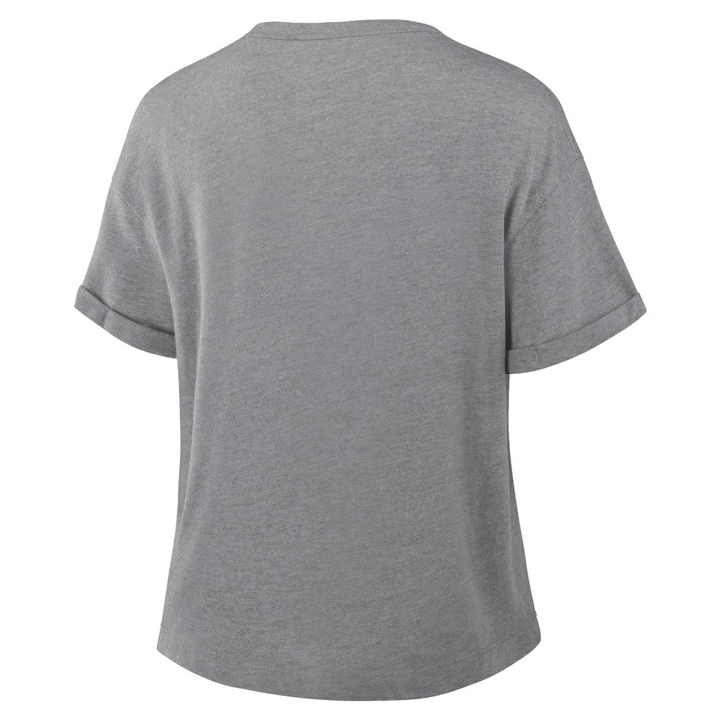 Baltimore Ravens Women's Overplayed Tribute Tri-Blend Boxy T-Shirt Heather Gray - Fanatics