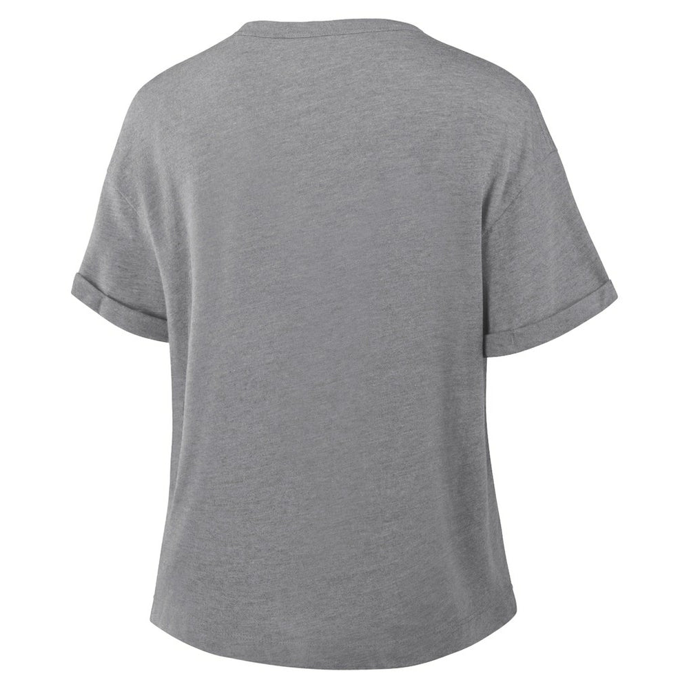 Baltimore Ravens Women's Overplayed Tribute Tri-Blend Boxy T-Shirt Heather Gray - Fanatics