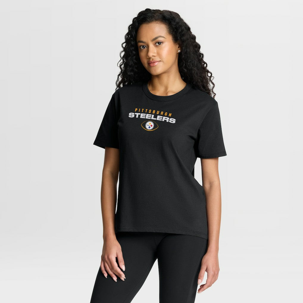 Pittsburgh Steelers Women's Fade Legacy T-Shirt Black - Fanatics