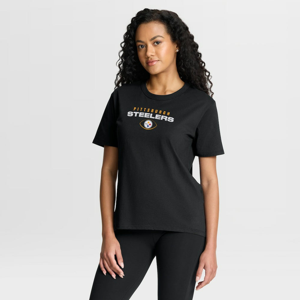 Pittsburgh Steelers Women's Fade Legacy T-Shirt Black - Fanatics