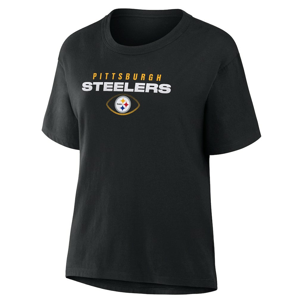 Pittsburgh Steelers Women's Fade Legacy T-Shirt Black - Fanatics