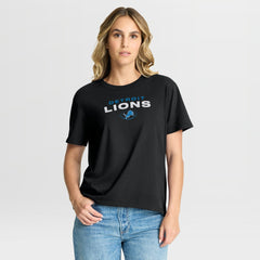 Detroit Lions Women's Fade Legacy T-Shirt Black - Fanatics