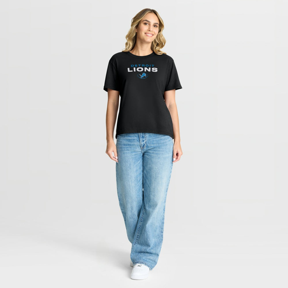 Detroit Lions Women's Fade Legacy T-Shirt Black - Fanatics