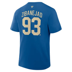 Mika Zibanejad New York Rangers Fanatics Authentic Stack Name & Number T-Shirt Blue