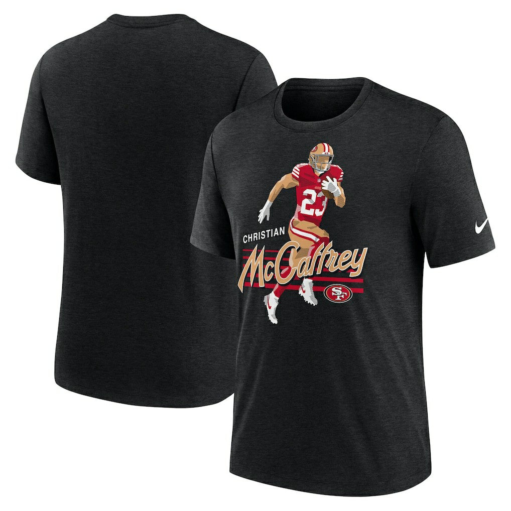 Christian McCaffrey San Francisco 49ers Player Graphic T-Shirt Heather Black - Nike