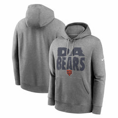 Chicago Bears Club Fleece Hoodie Heather Gray - Nike