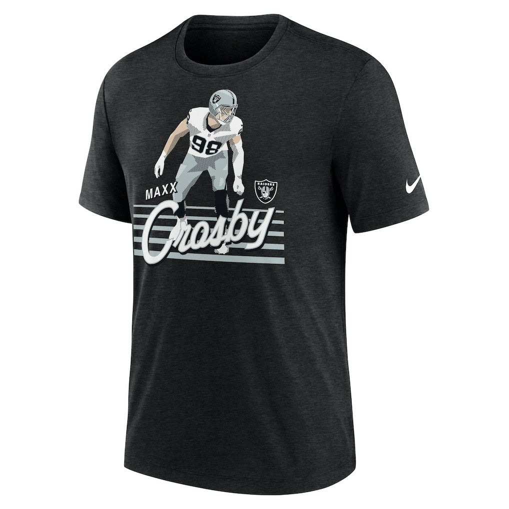 Maxx Crosby Las Vegas Raiders Player Graphic T-Shirt Heather Black - Nike