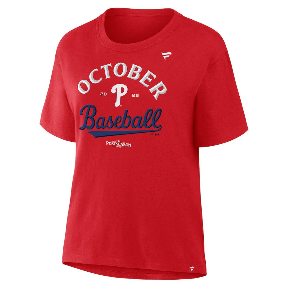 Philadelphia Phillies  Women's Fanatics 2025 MLB Postseason Locker Room T-Shirt On Sale