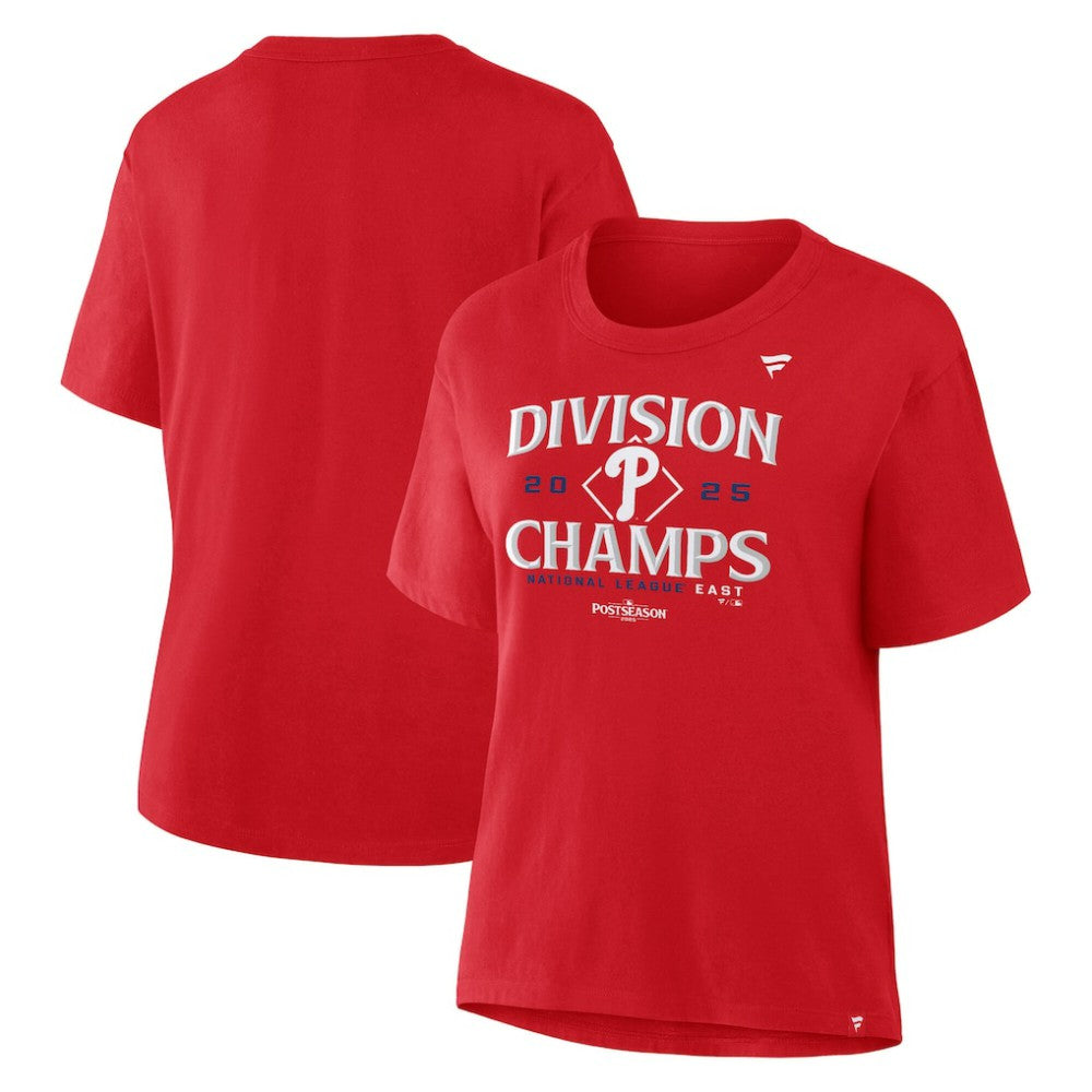 Philadelphia Phillies Fanatics Women's 2025 NL East Division Champions Locker Room T-Shirt Online