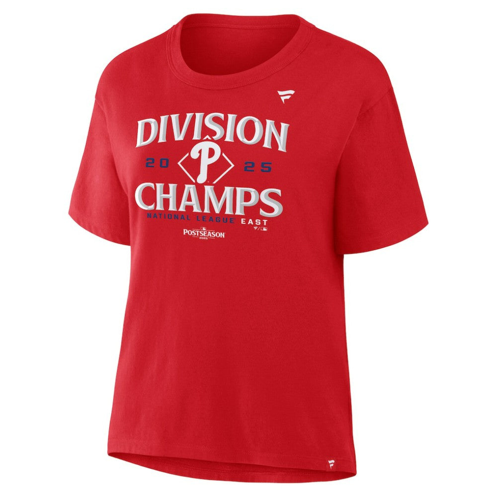 Philadelphia Phillies Fanatics Women's 2025 NL East Division Champions Locker Room T-Shirt Online