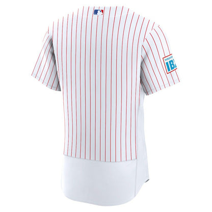 Philadelphia Phillies Nike Home Sponsor Patch Authentic Jersey - White | MLB Jerseys