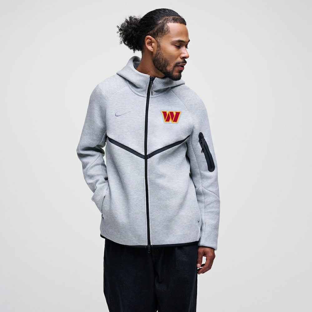 Washington Commanders Tech Fleece Raglan Full-Zip Windrunner Hoodie Heather Gray - Nike