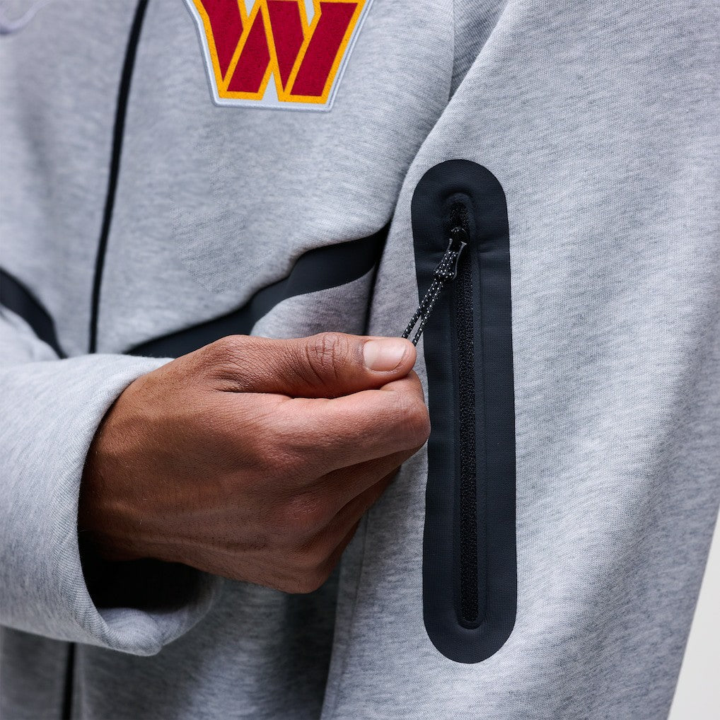 Washington Commanders Tech Fleece Raglan Full-Zip Windrunner Hoodie Heather Gray - Nike