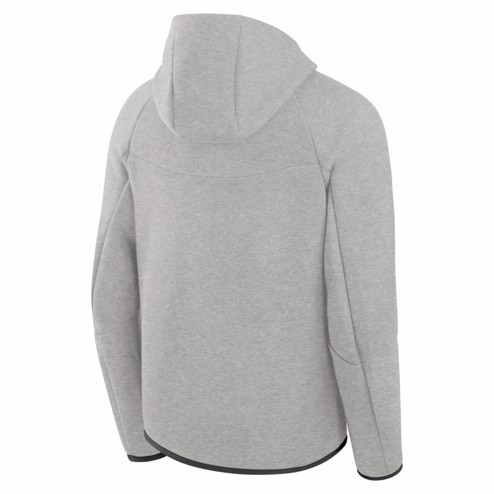 New England Patriots Tech Fleece Raglan Full-Zip Windrunner Hoodie Heather Gray - Nike