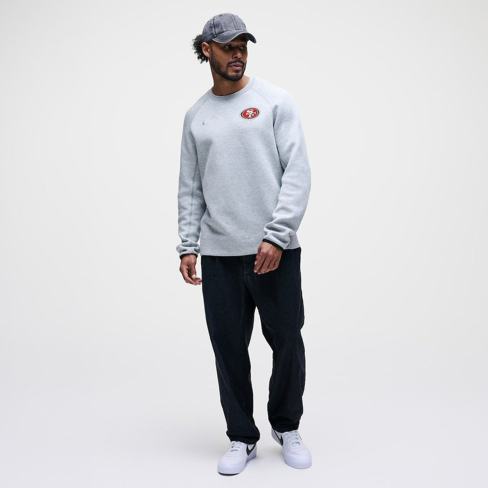San Francisco 49ers Tech Fleece Raglan Sweatshirt Heather Gray - Nike