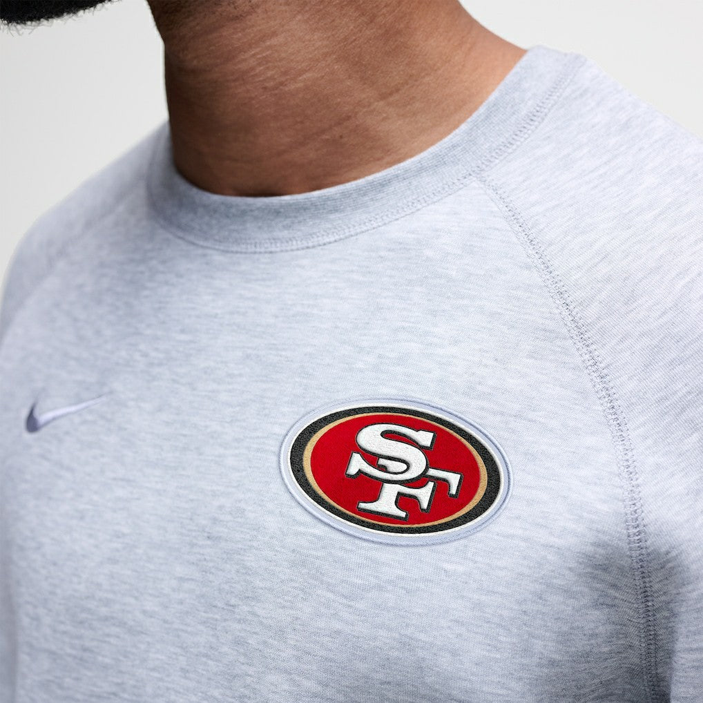 San Francisco 49ers Tech Fleece Raglan Sweatshirt Heather Gray - Nike