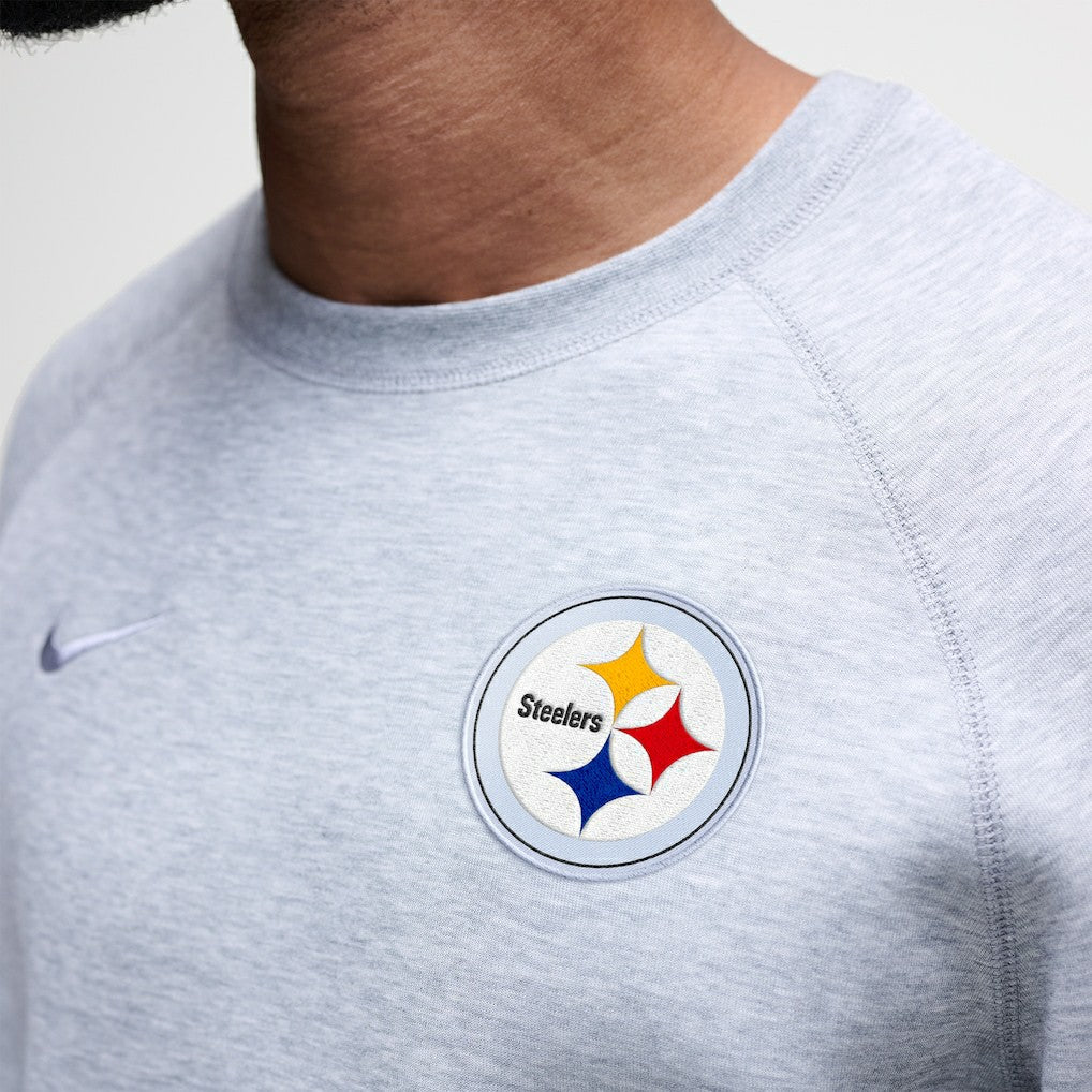 Pittsburgh Steelers Tech Fleece Raglan Sweatshirt Heather Gray - Nike