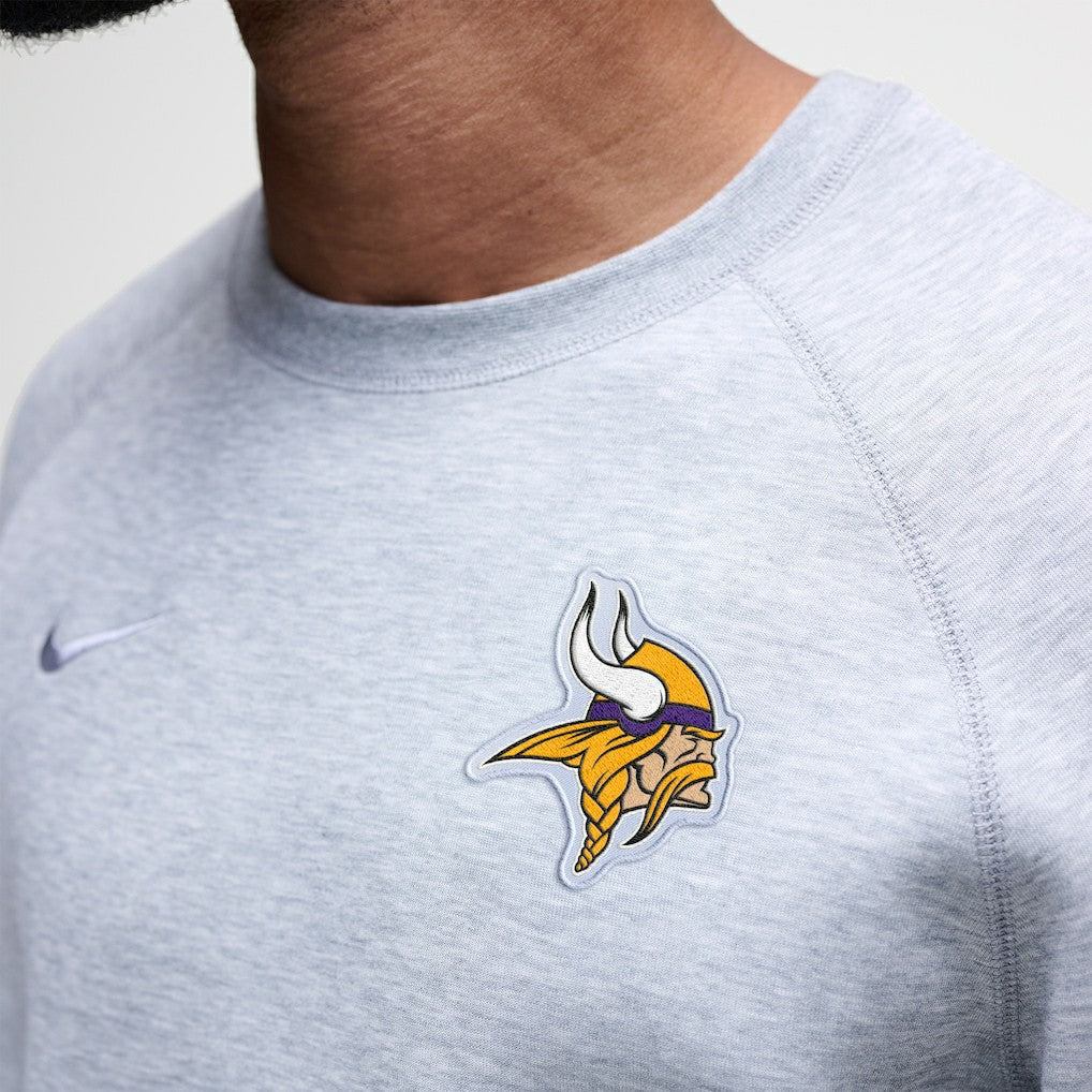 Minnesota Vikings Tech Fleece Raglan Sweatshirt Heather Gray - Nike