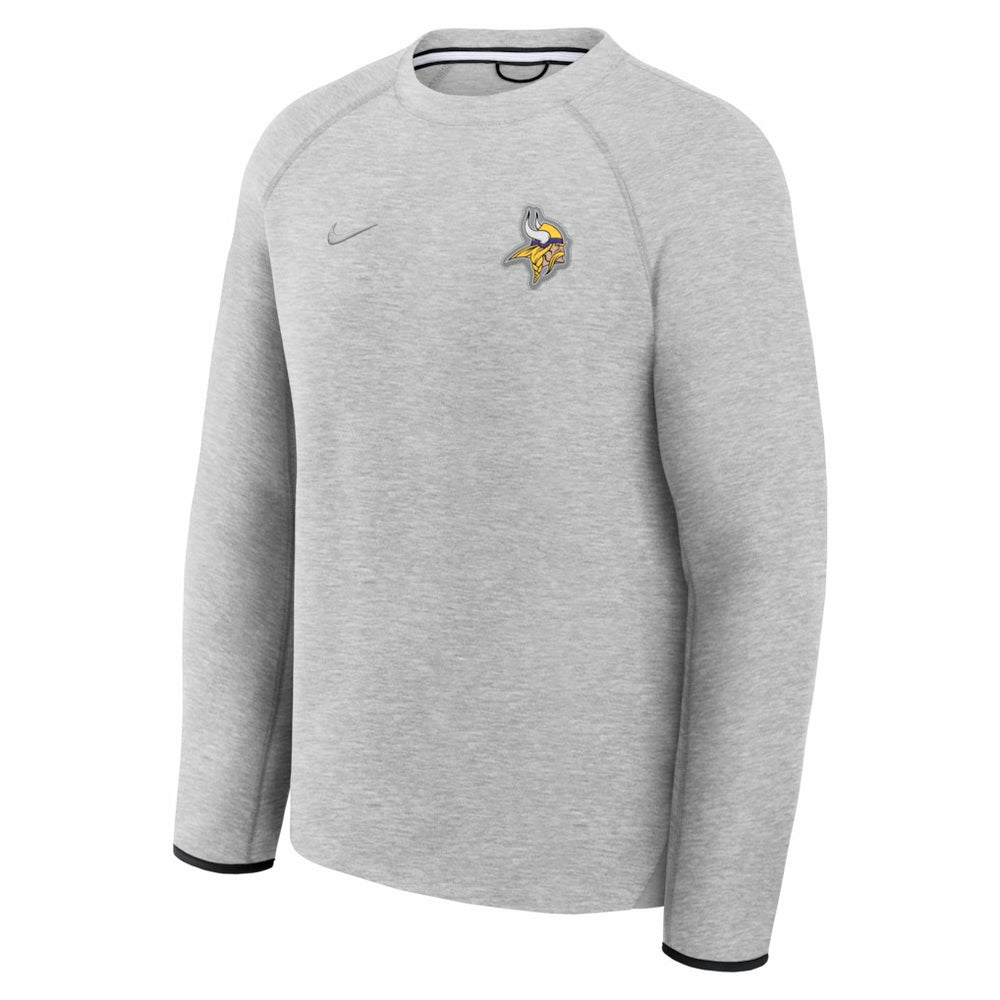 Minnesota Vikings Tech Fleece Raglan Sweatshirt Heather Gray - Nike